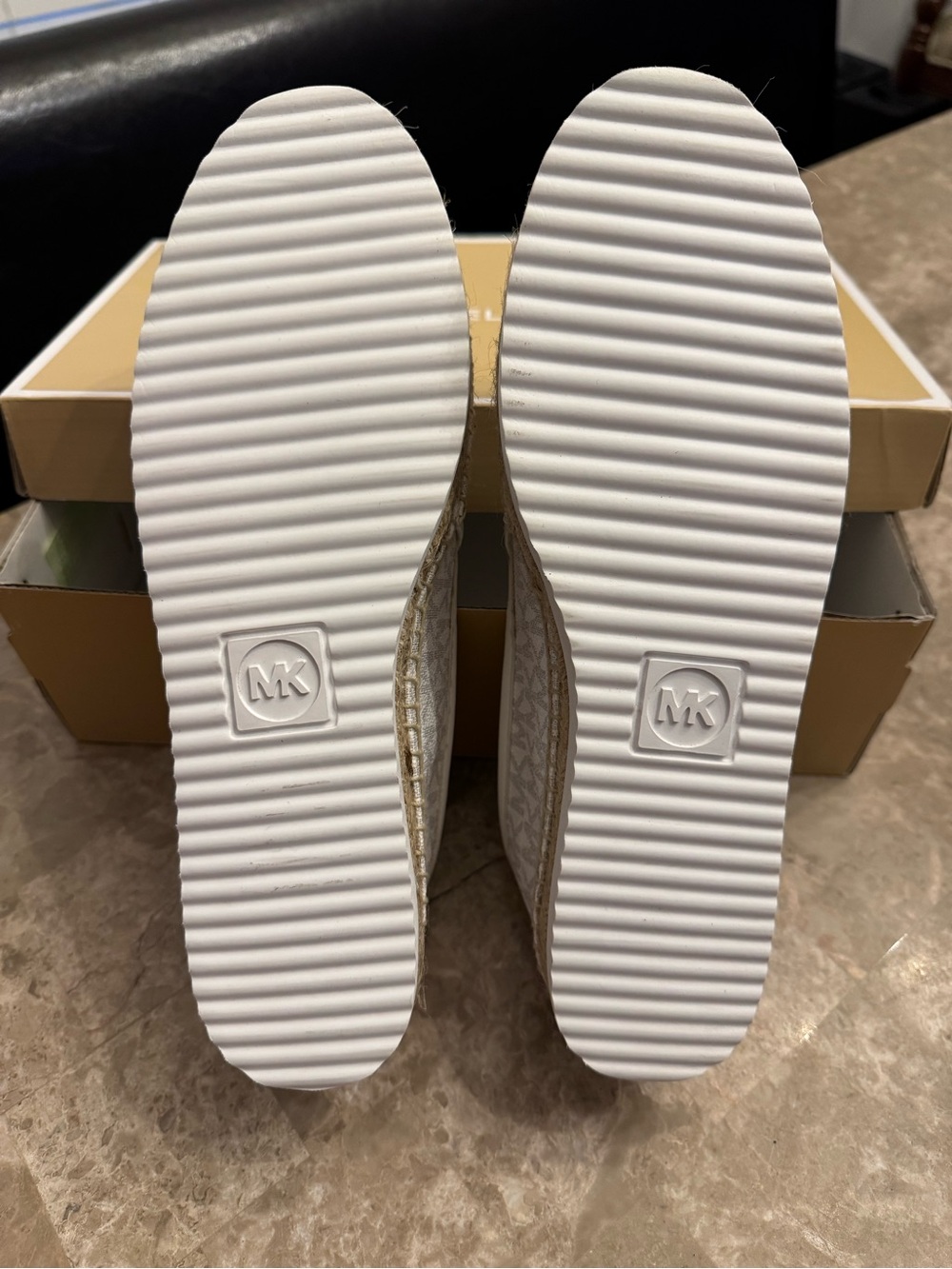 Michael Kors White Monogram Slip-Ons Size 9.5 - Picture 6 of 8